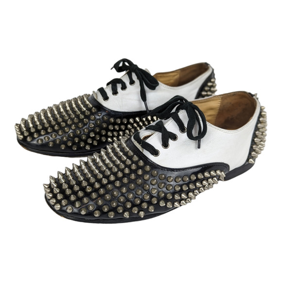 Christian Louboutin Other - Christian Louboutin Freddy Men's Spiky Oxfords Black & White Size 43